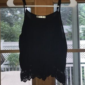 Tank top black with lace
